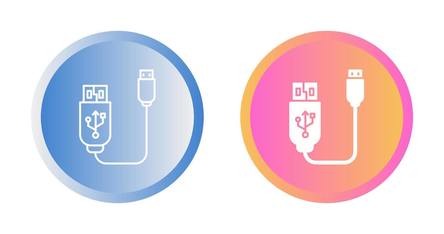 icono de vector de cable usb