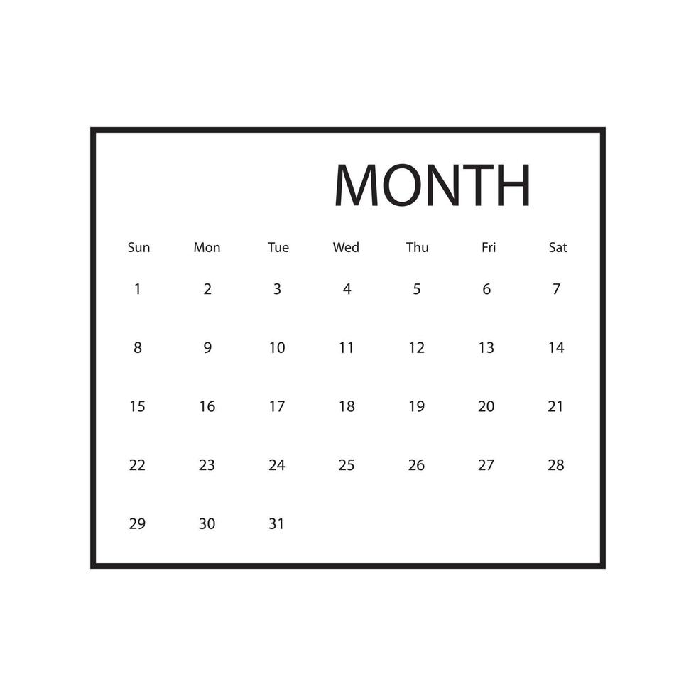 Calendar icon vector. date illustration sign. month symbol. day of the week logo. vector