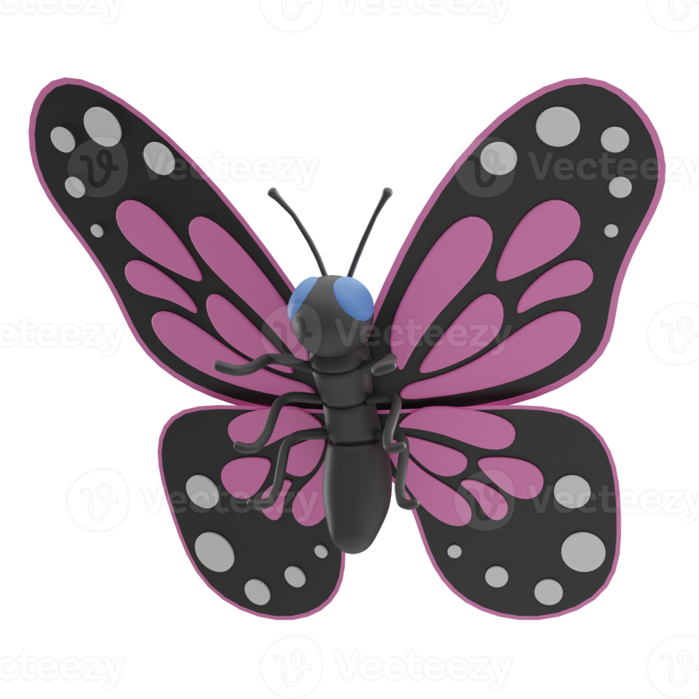 butterfly Spring 3D Illustration png