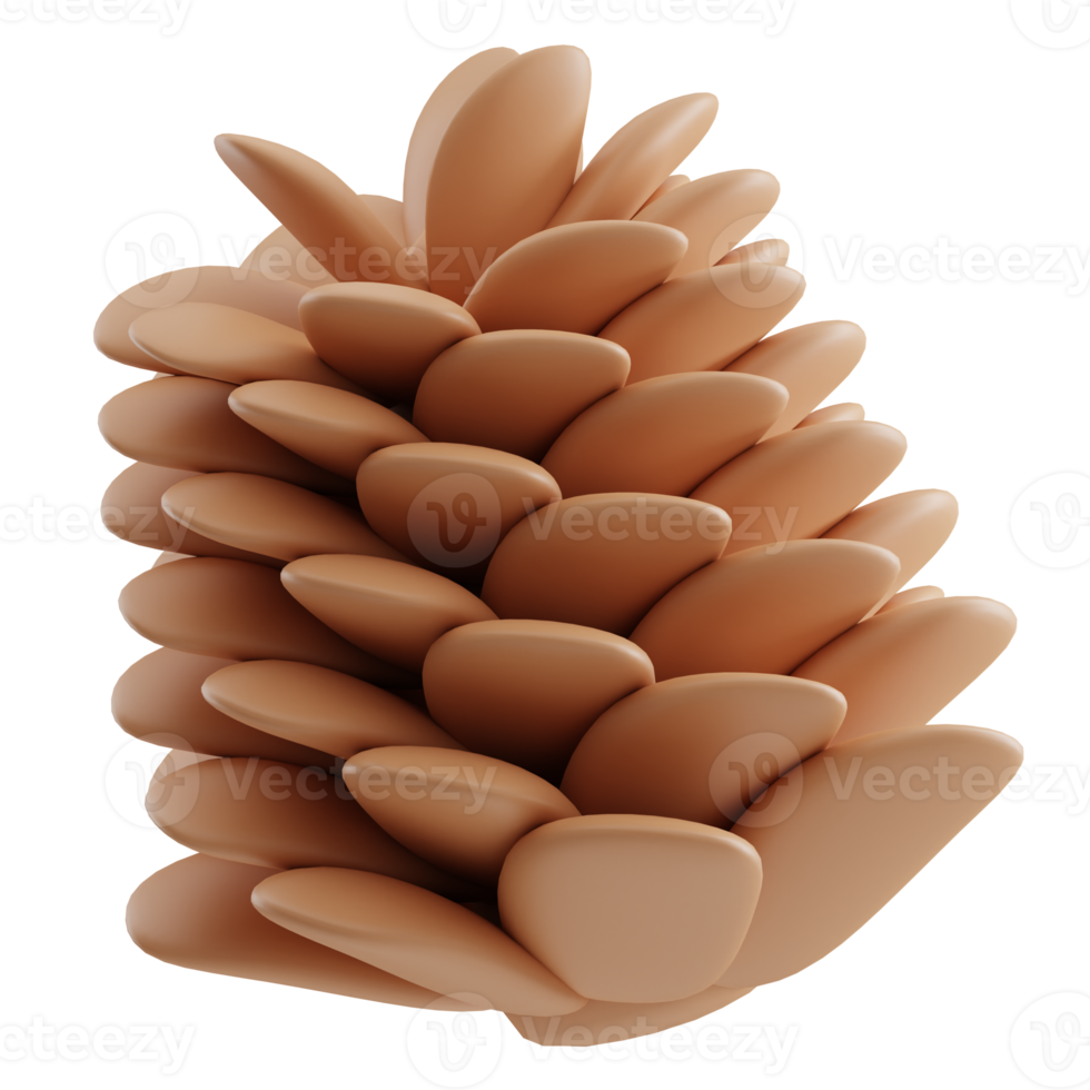 Pine Cone Spring 3D Illustration png