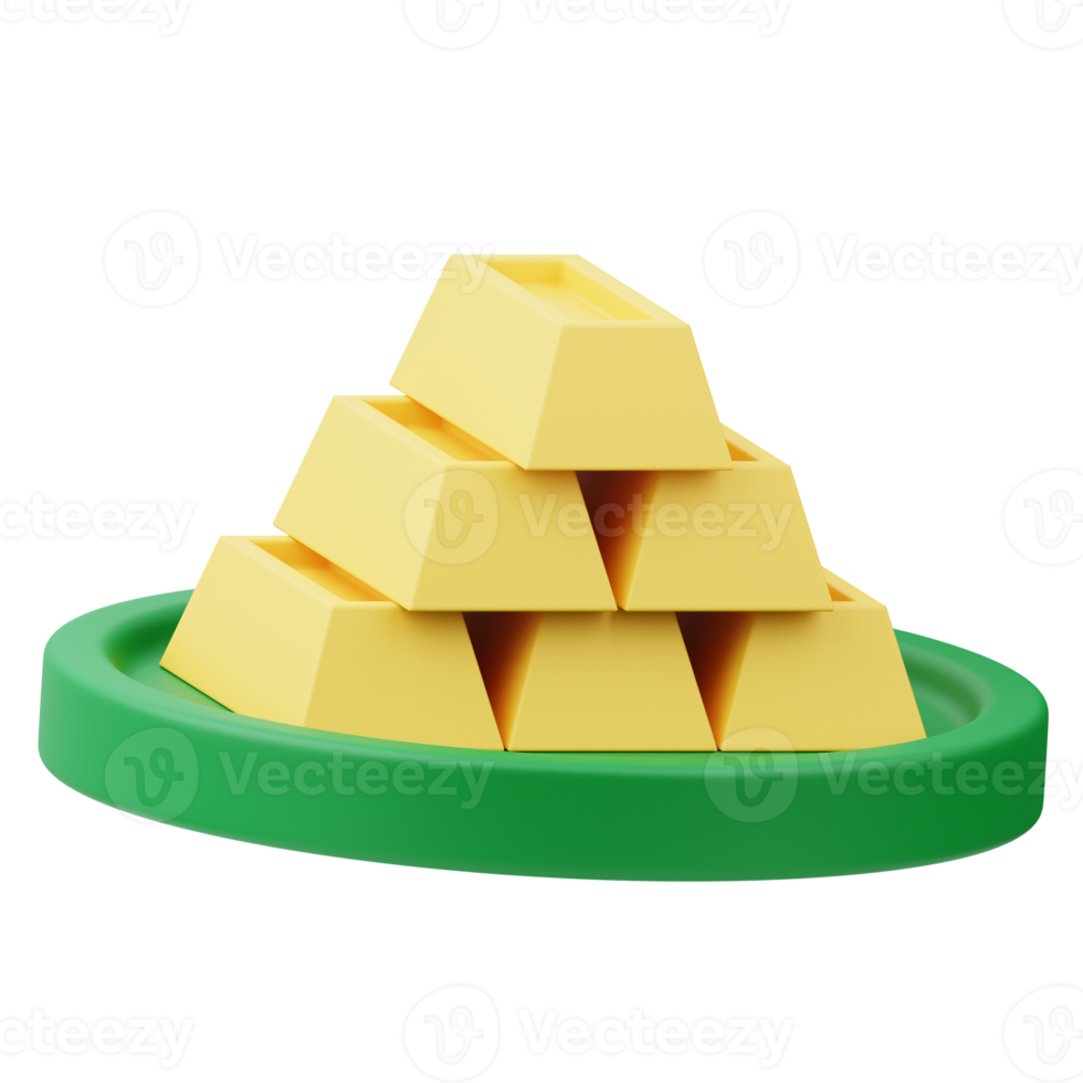 Icon Gold Bars 3D Illustration png