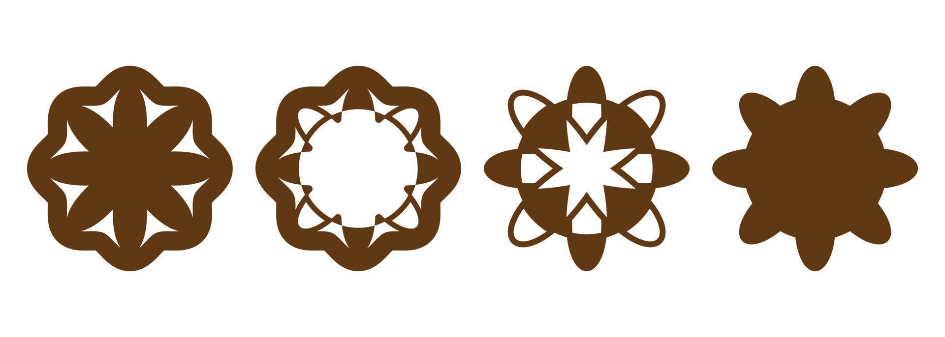 floral íconos son Perfecto para ninguna diseño proyecto. el conjunto incluye diferente flores geométrico formas incorporando floral elementos. vector ilustración.