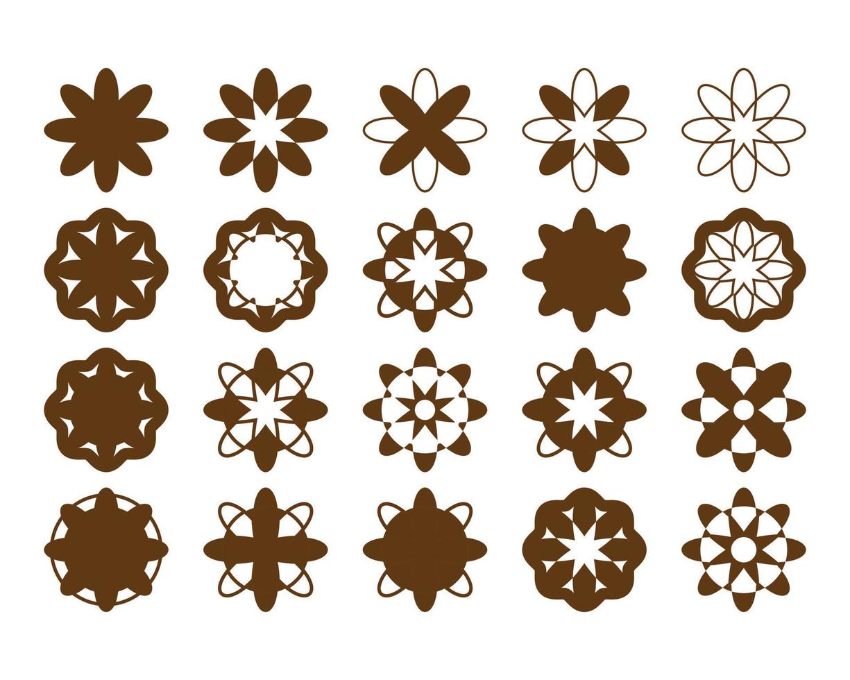 floral iconos un conjunto de varios flores, como bien como geométrico formas de floral elementos. para tu sitio web, folleto o social medios de comunicación correo. vector ilustración.