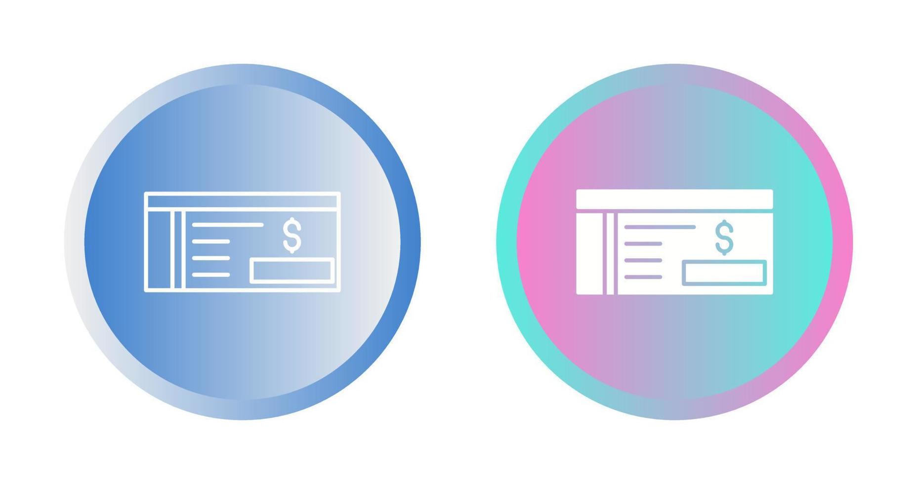 Bank Check Vector Icon