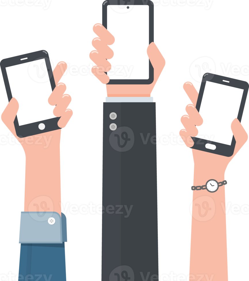 Hand Holding Smartphone Flat Illustration png