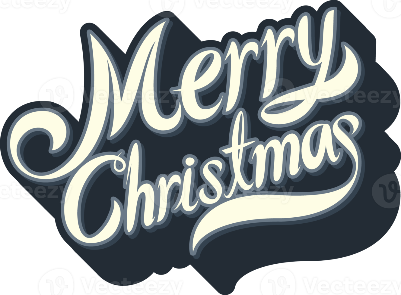 Text Design of Merry Christmas Sign png