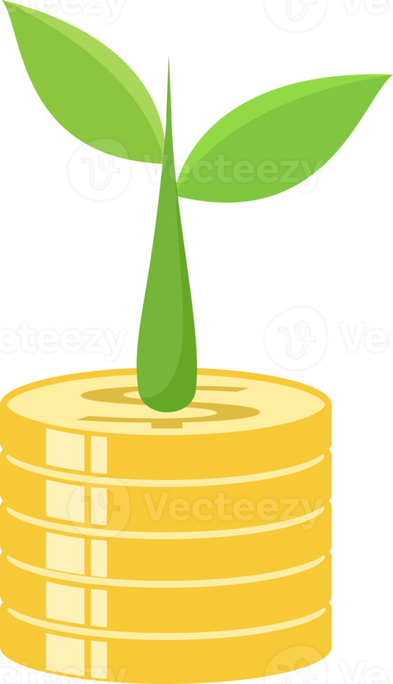 Growing tree on coins. profit concept png