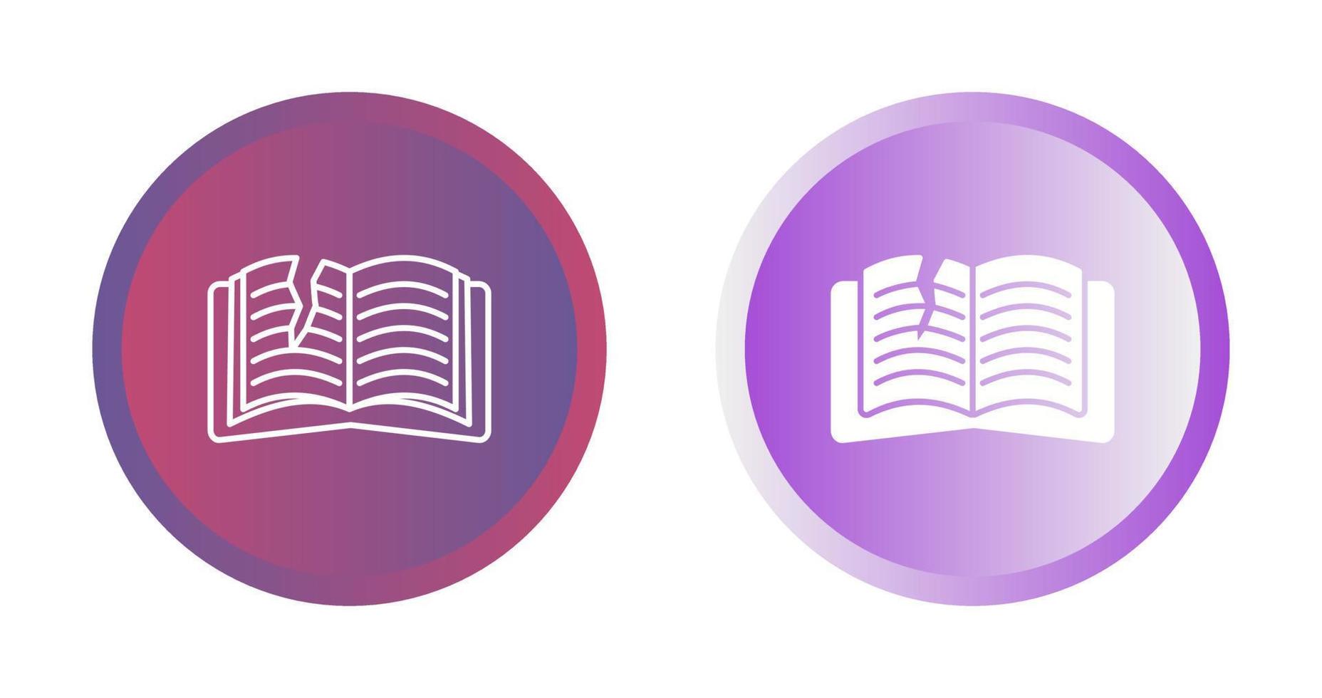 Teared Book Vector Icon