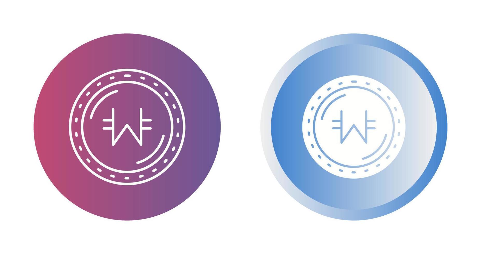 Won Currency Vector Icon