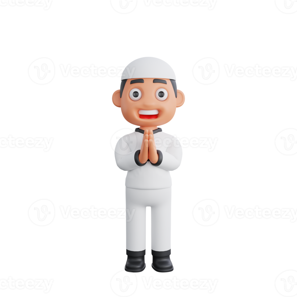 3D Character Design of a Muslim Man png
