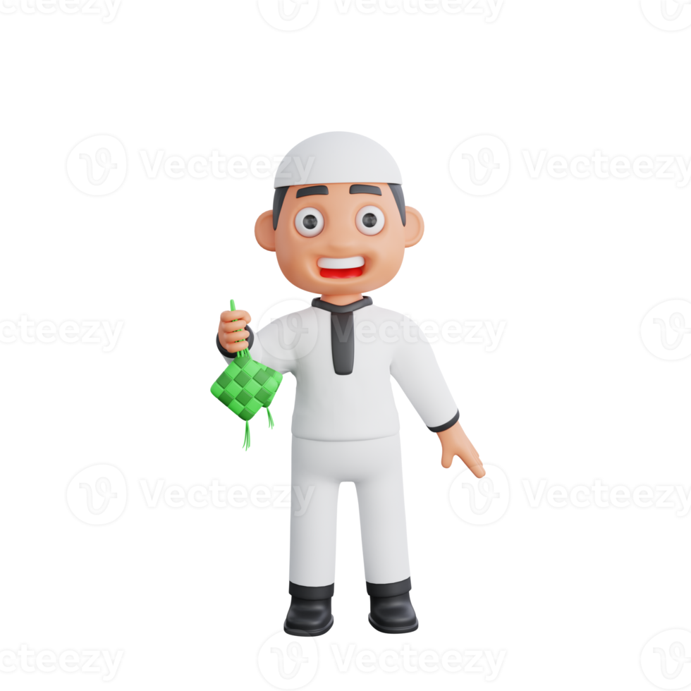 3D Character Design of a Muslim Man png