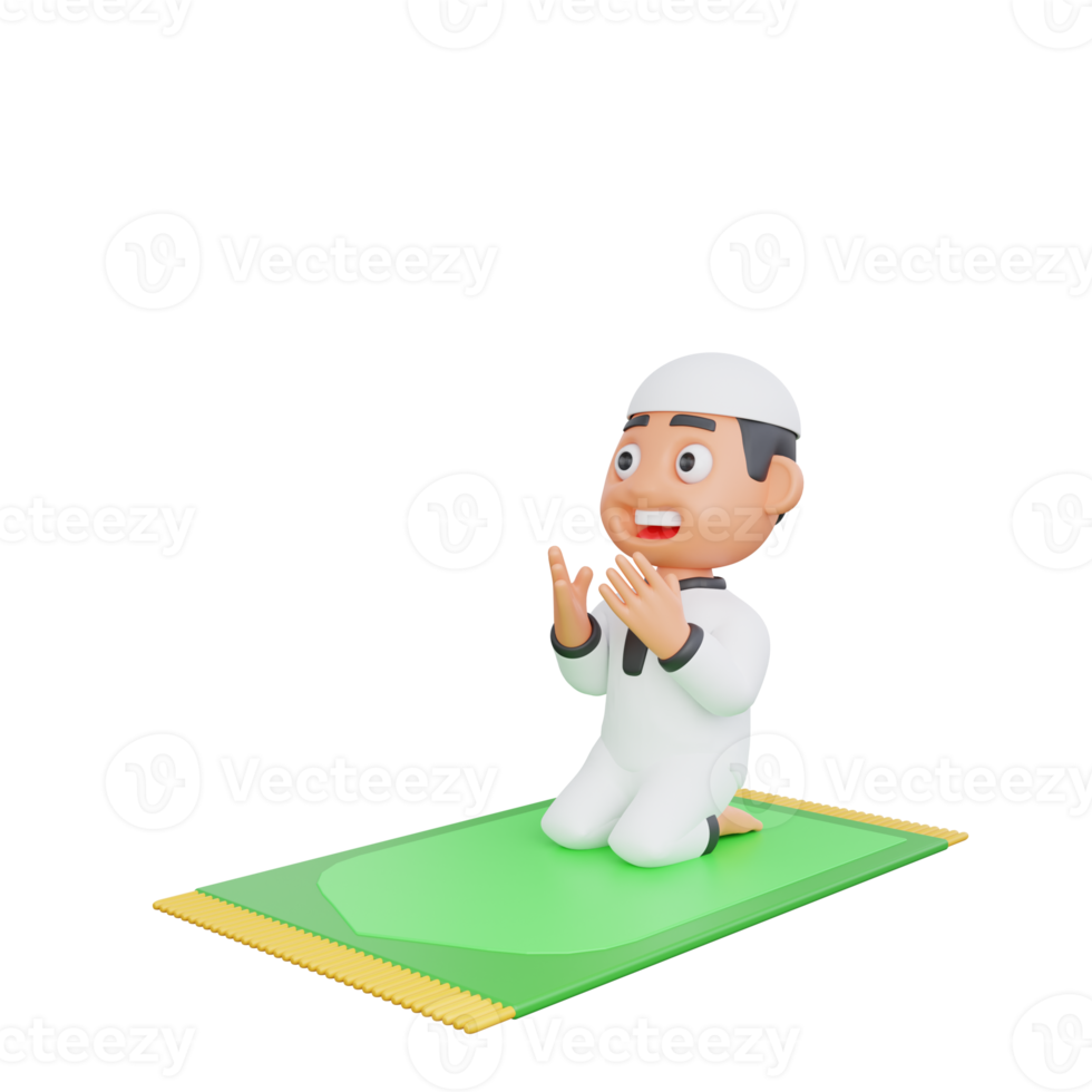 3D Character Design of a Muslim Man png