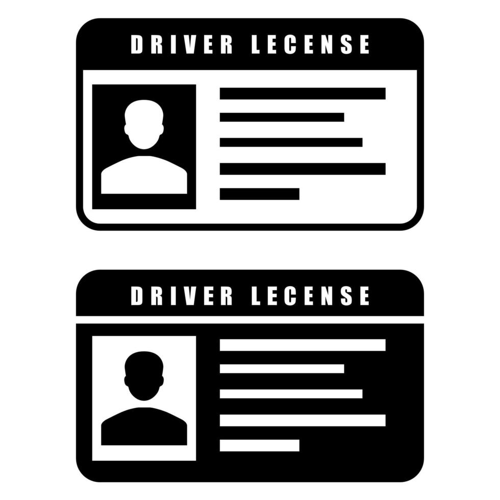 Driver licence vector icon. Driver id card illustration sign collection. card symbol.