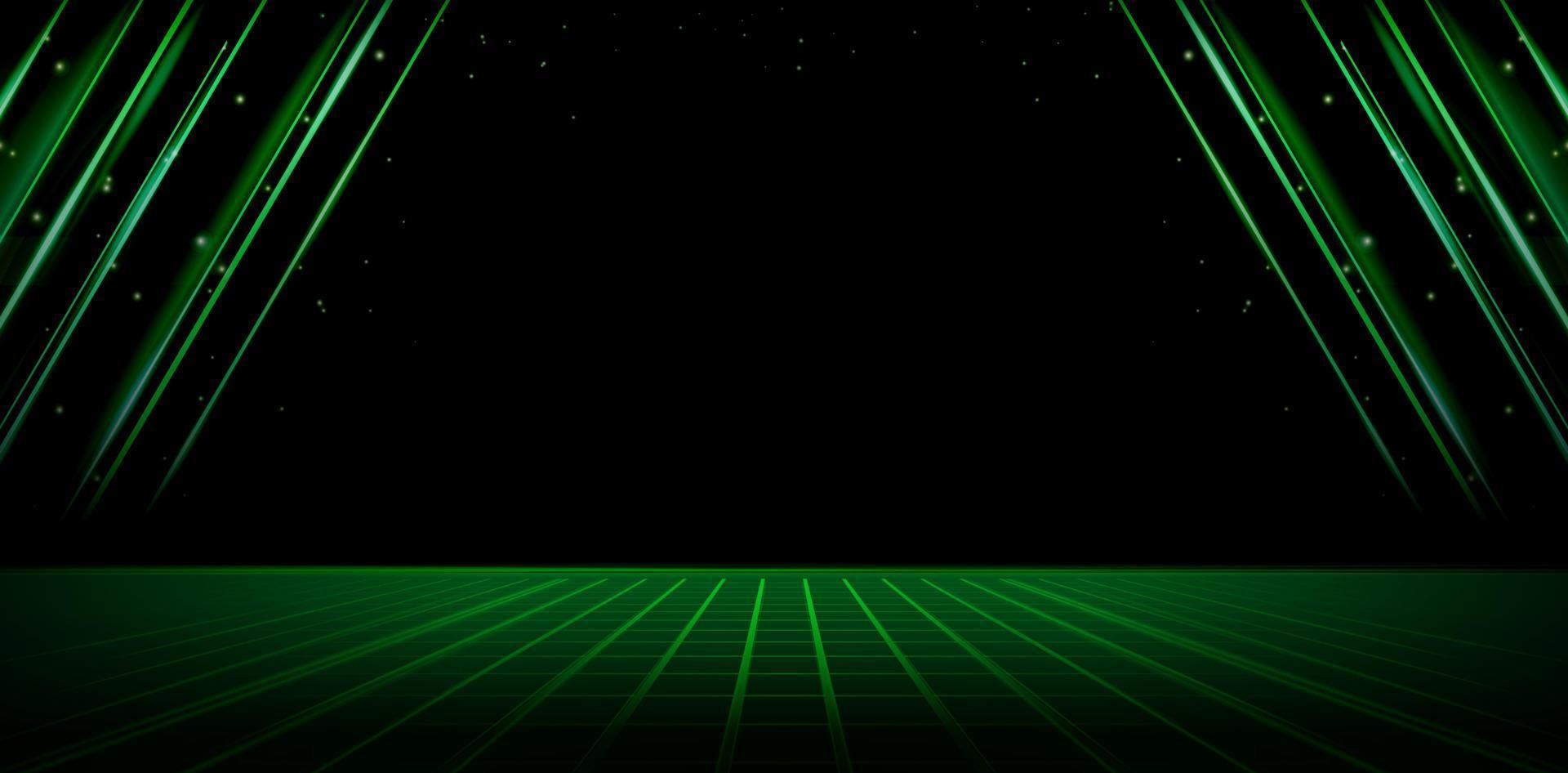 Stage curtain dark green lines vector