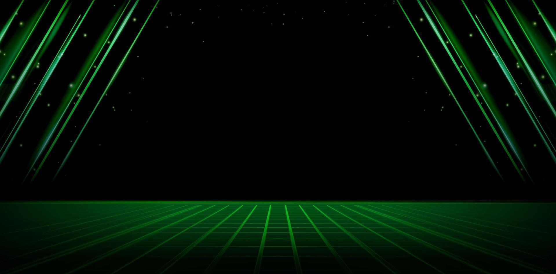 Stage curtain dark green lines vector