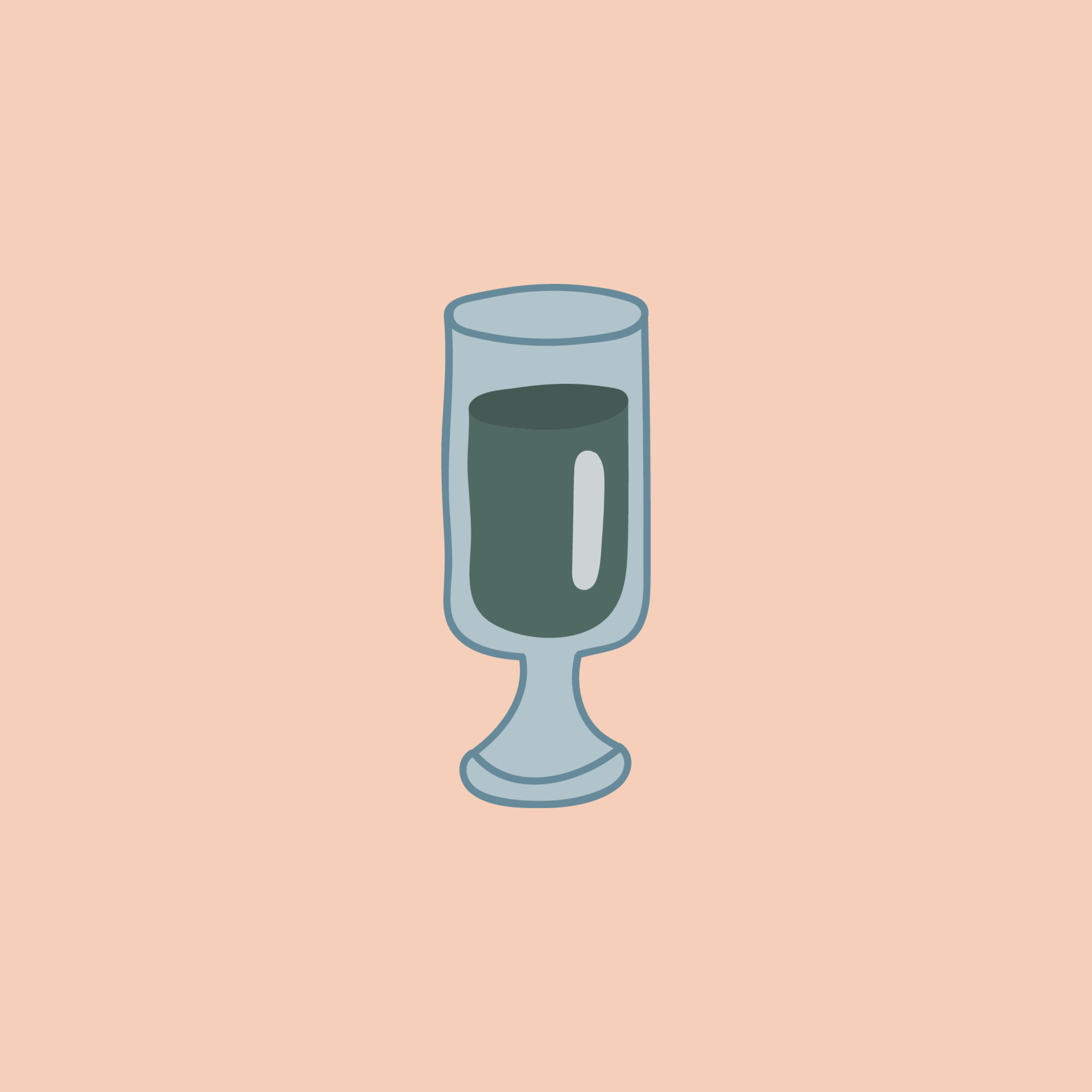 Glass of gin, vodka, soda water, vector illustration . Realistic hand