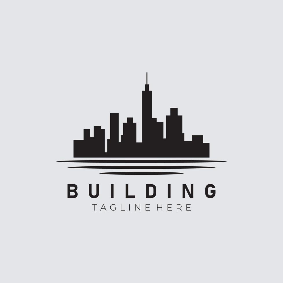Modern Real Estate Building Logo Design, Construction Working Industry concept Icon vector