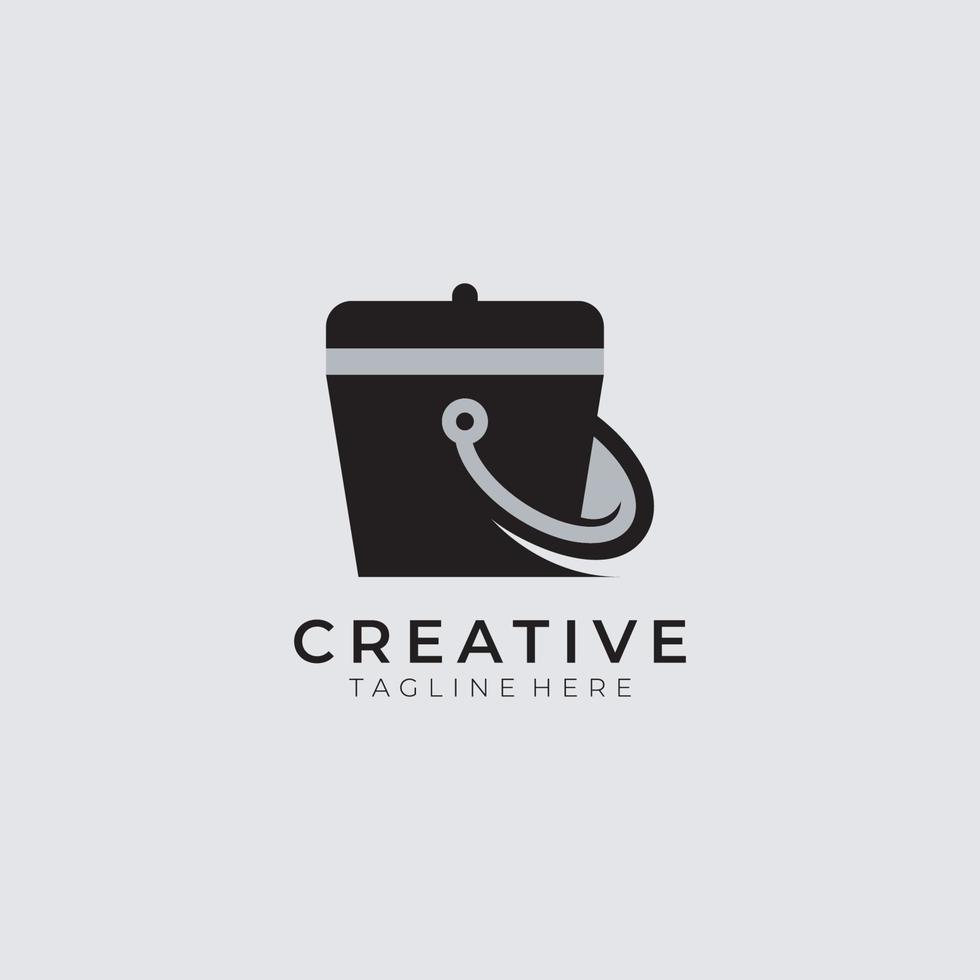 Bucket paint cleaner logo vintage inspiration vector