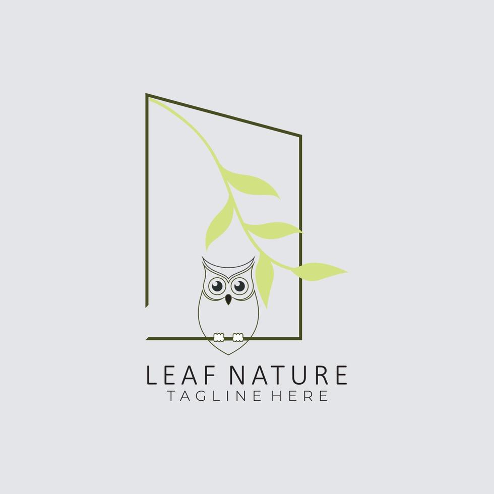 the black owl logo is perched on a branch vector