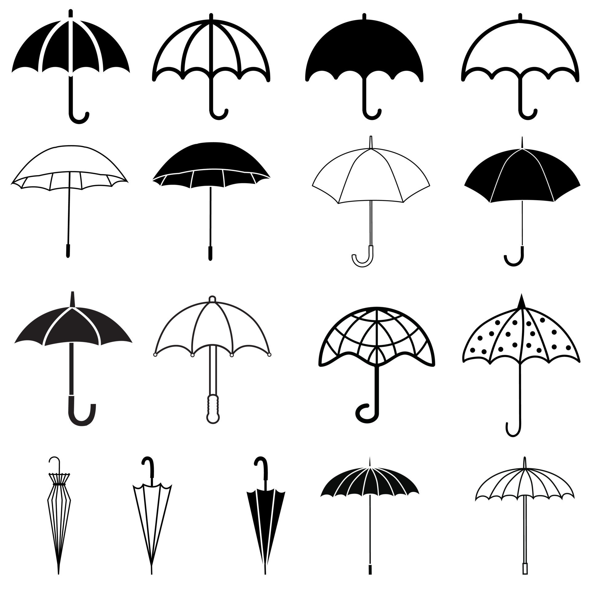 Umbrella icon vector set. rain illustration sign collection. weather