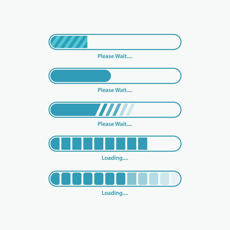 Progress loading bar set design vector illustration
