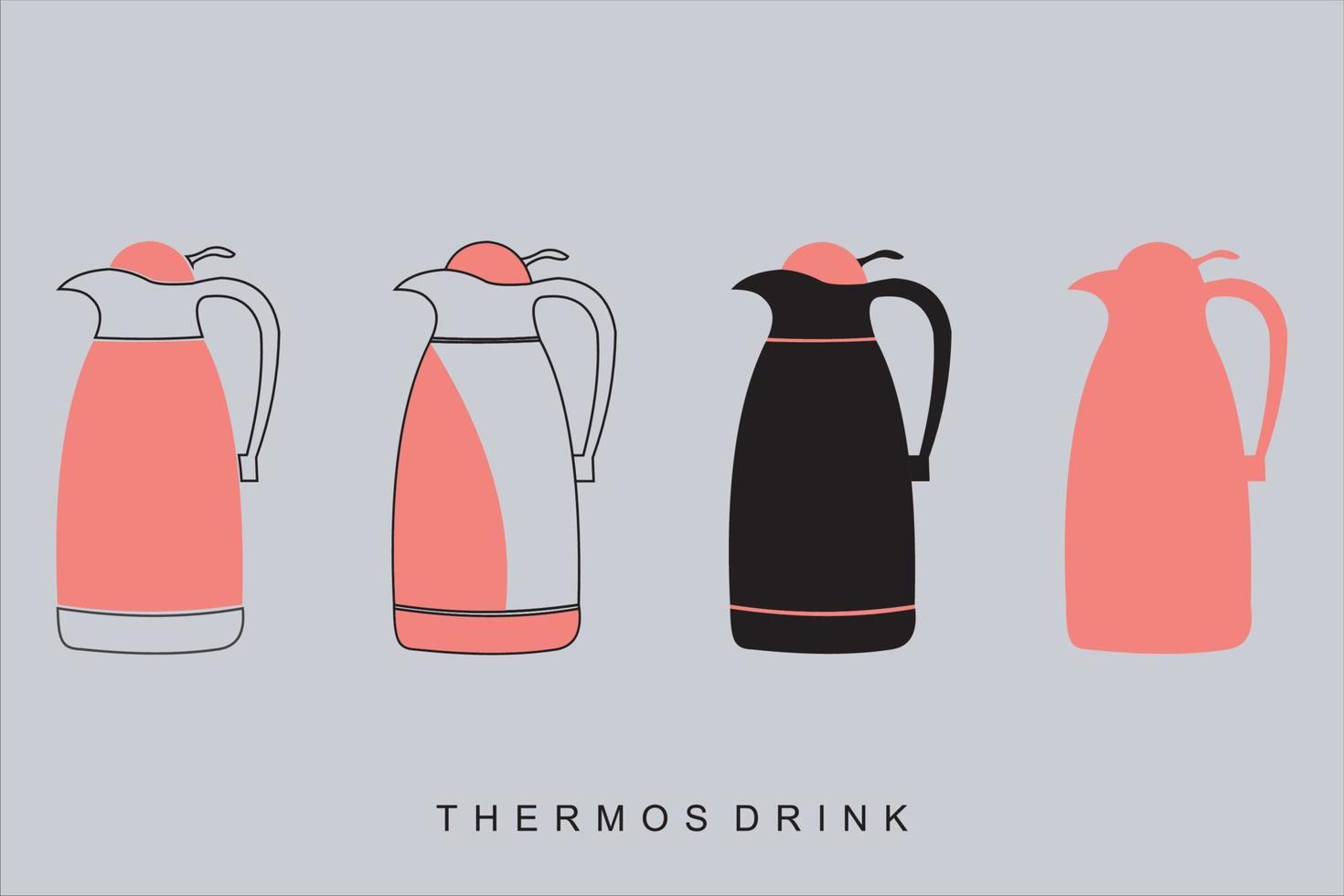 Thermos bottle icon, flat style vector