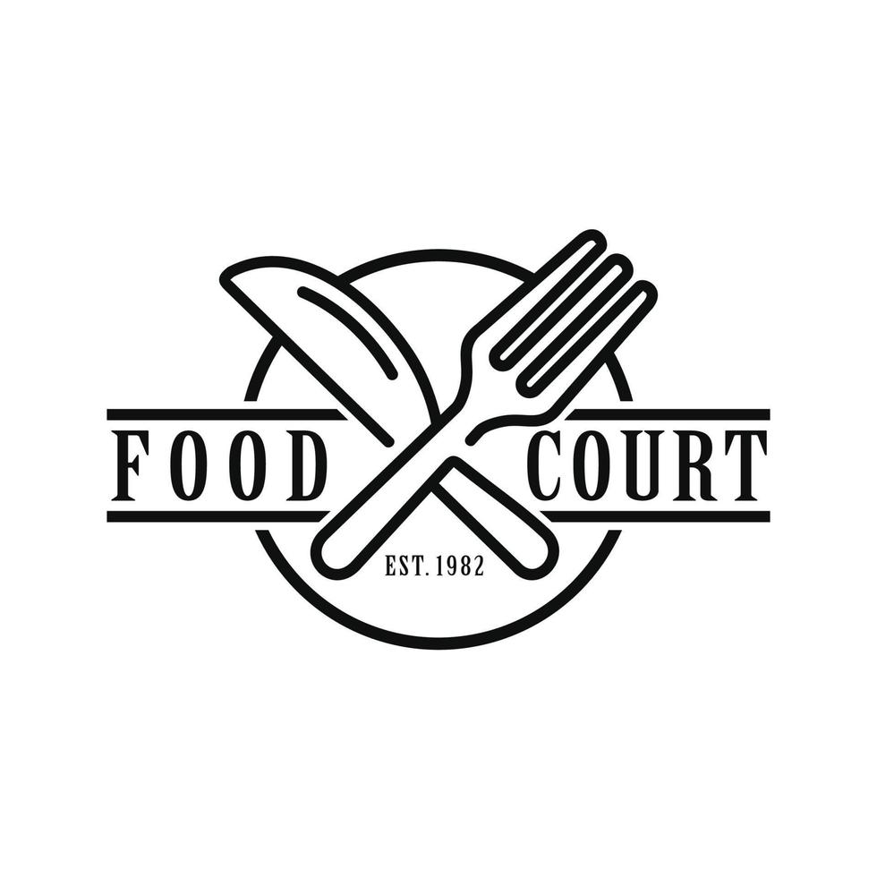 Restaurant, resto, food court, cafe logo vector
