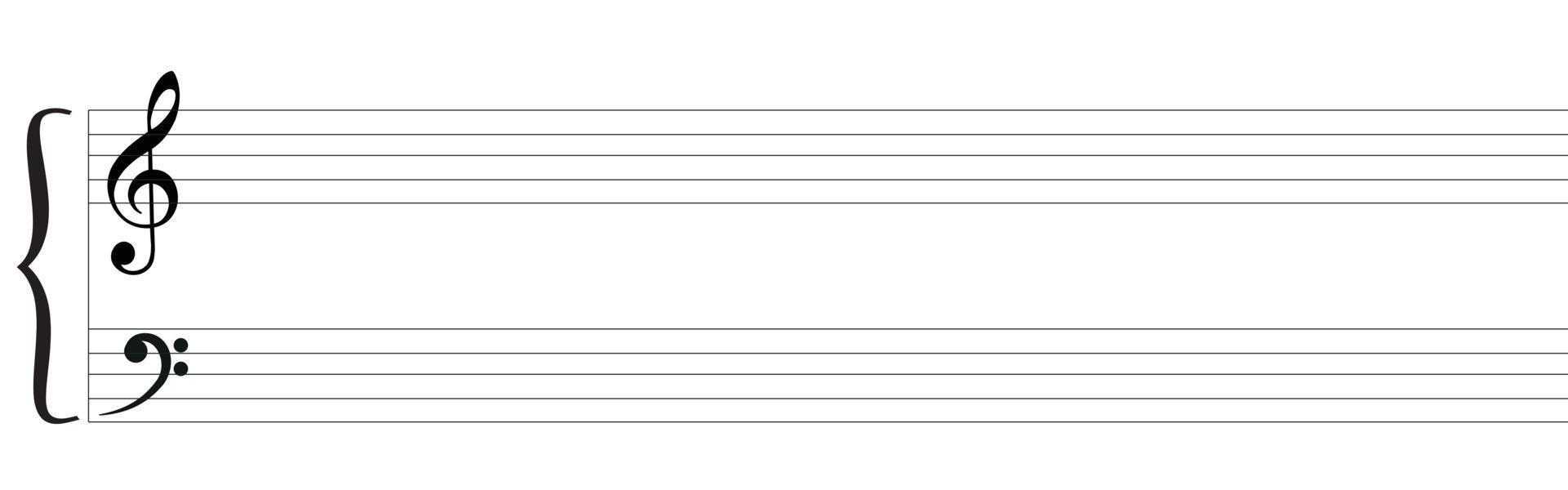 Music blank note stave. Horizontal music books. vector