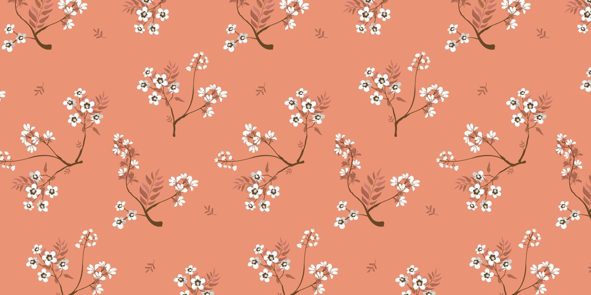 Beautiful seamless pattern with simple flowers. Suitable for textiles, wrappers, covers, paper, printing, scrapbooking and decorative elements. Soft color flower vector