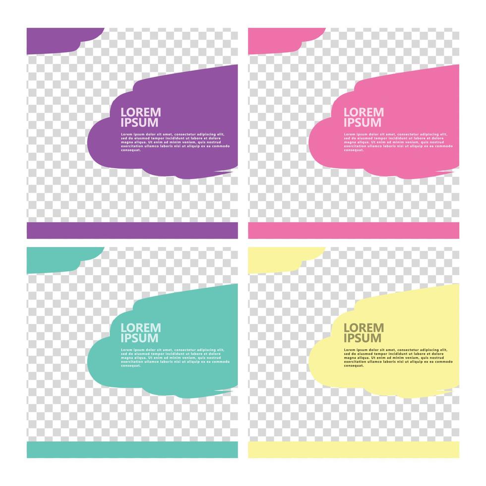 Set of colorful social media post cover. Editable template with full image space and editable title. Suitable for product display, microblog, internet advertising, and event announcement. vector