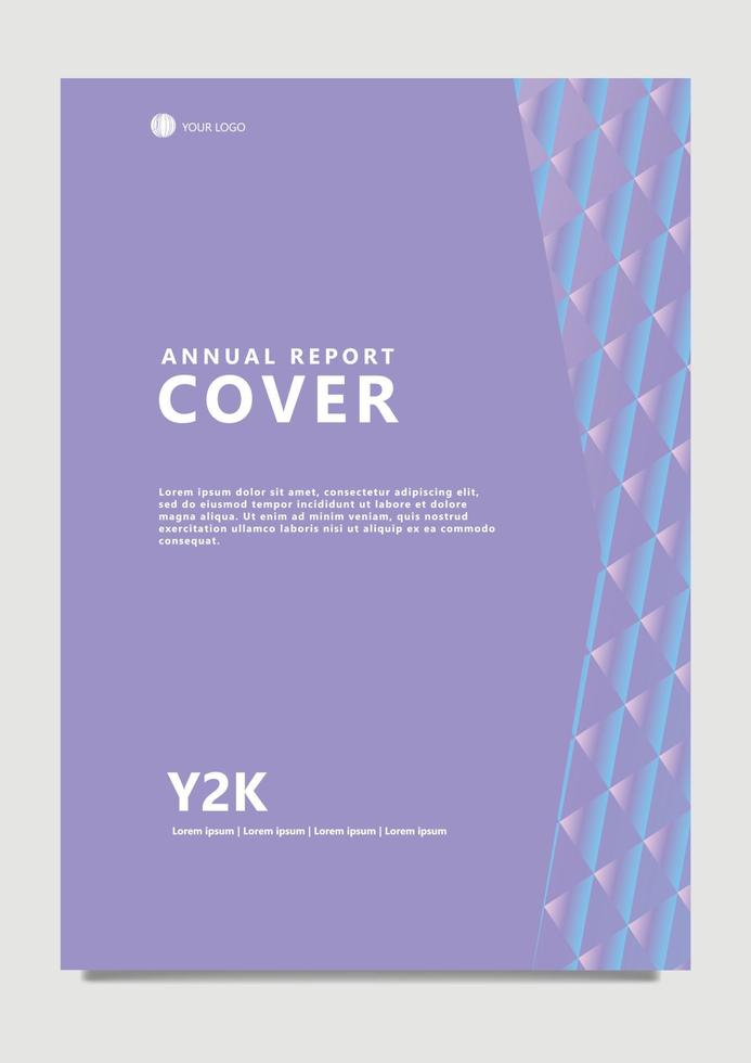 Purple colored abstract vector cover with triangle pattern. Suitable for annual report, catalog, certificate, template, document, book, magazine, and publication