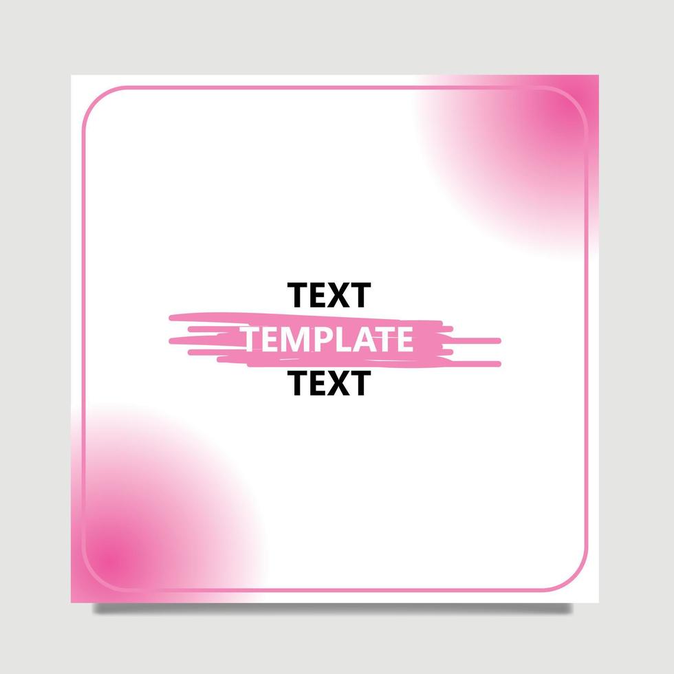 Pink colored social media template with frame line and glowing circle. vector