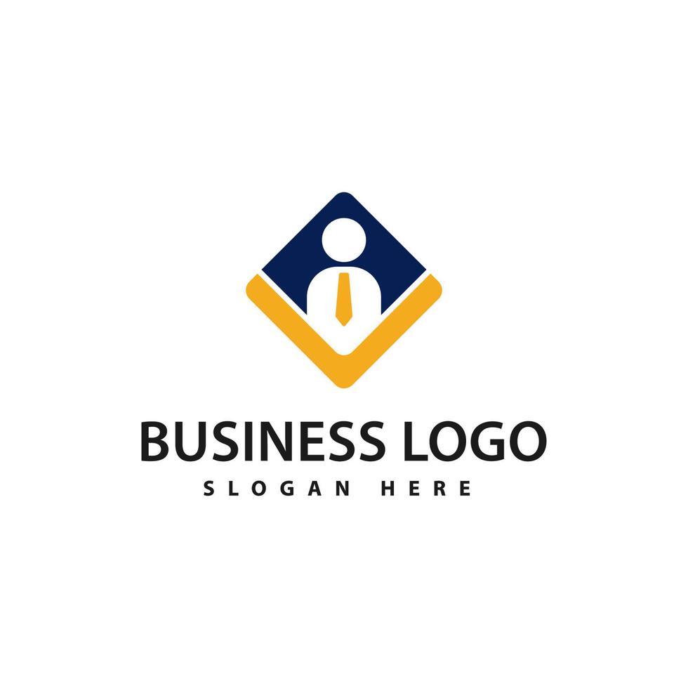 Leadership square logo template design. Human concept icon. Business man creative sign. Manager symbol. vector