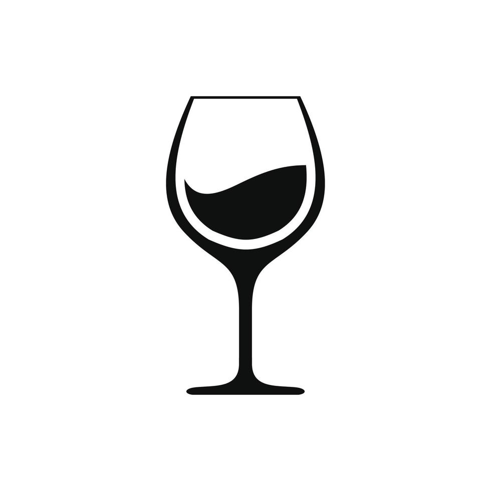 vino vaso icono aislado en blanco antecedentes vector