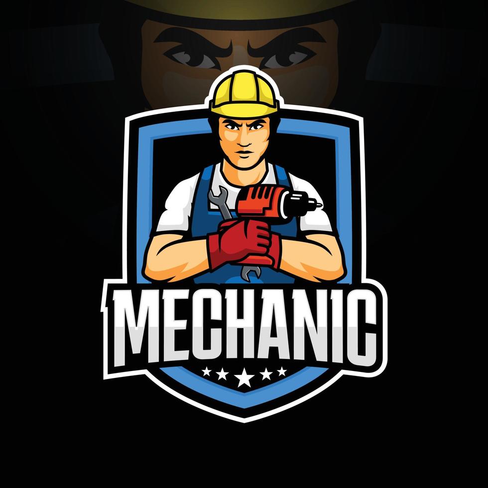mechanic mascot cartoon character design vector