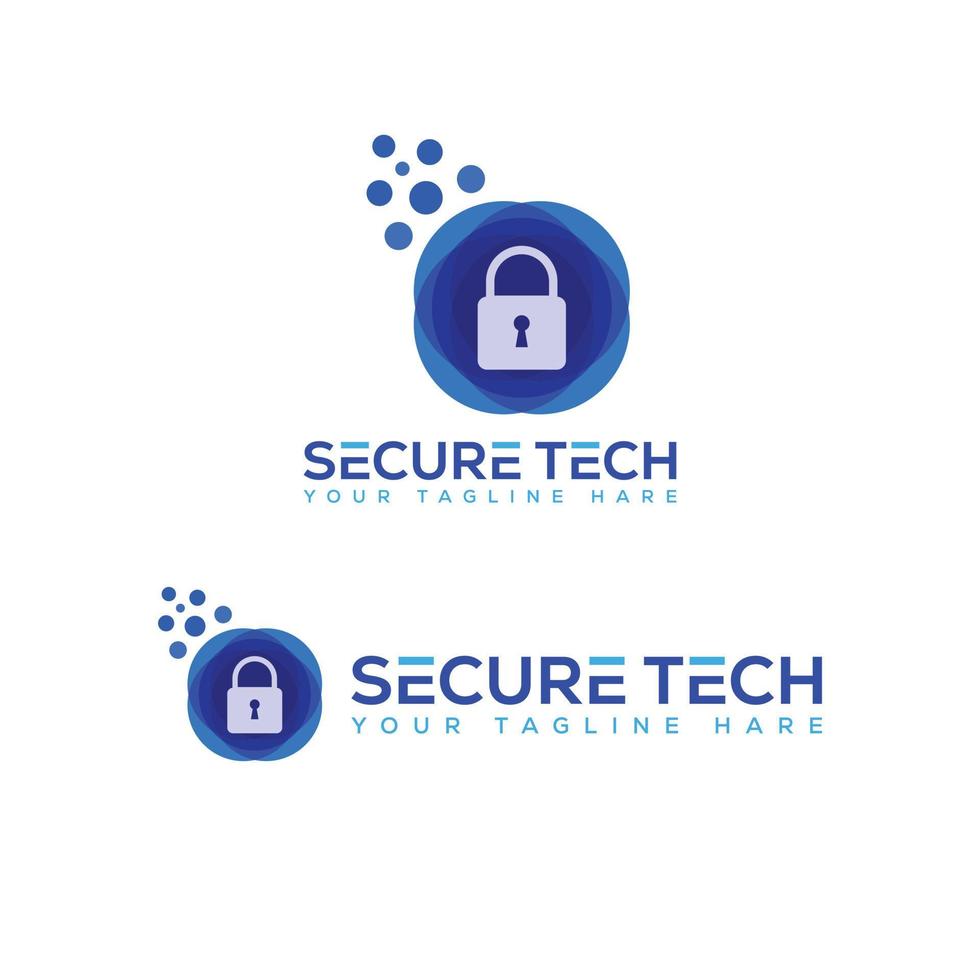 Circle Secure Tech Logo And Icon Vector Illustration