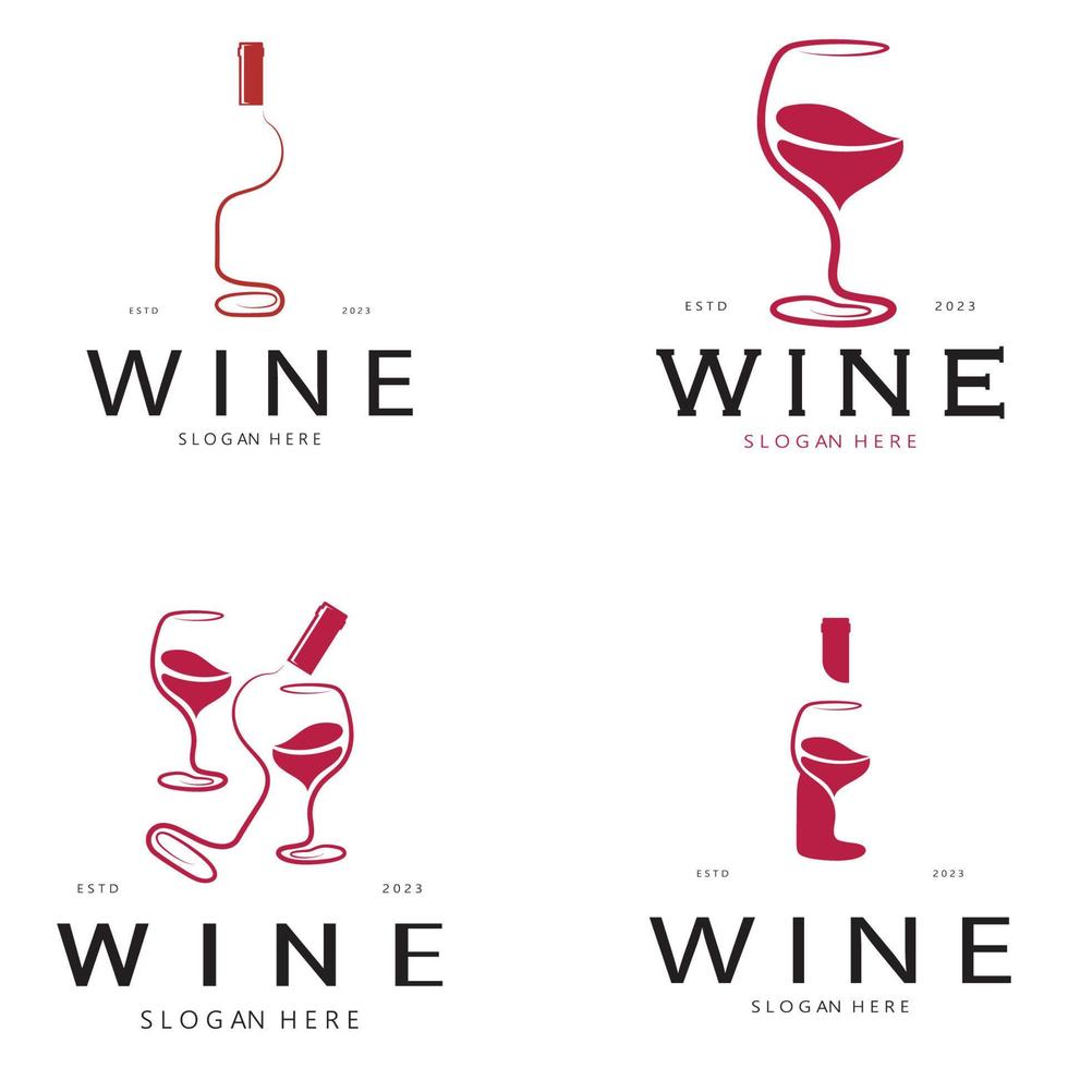 plantilla de diseño de logotipo de vino ilustración vectorial de icono-vector vector