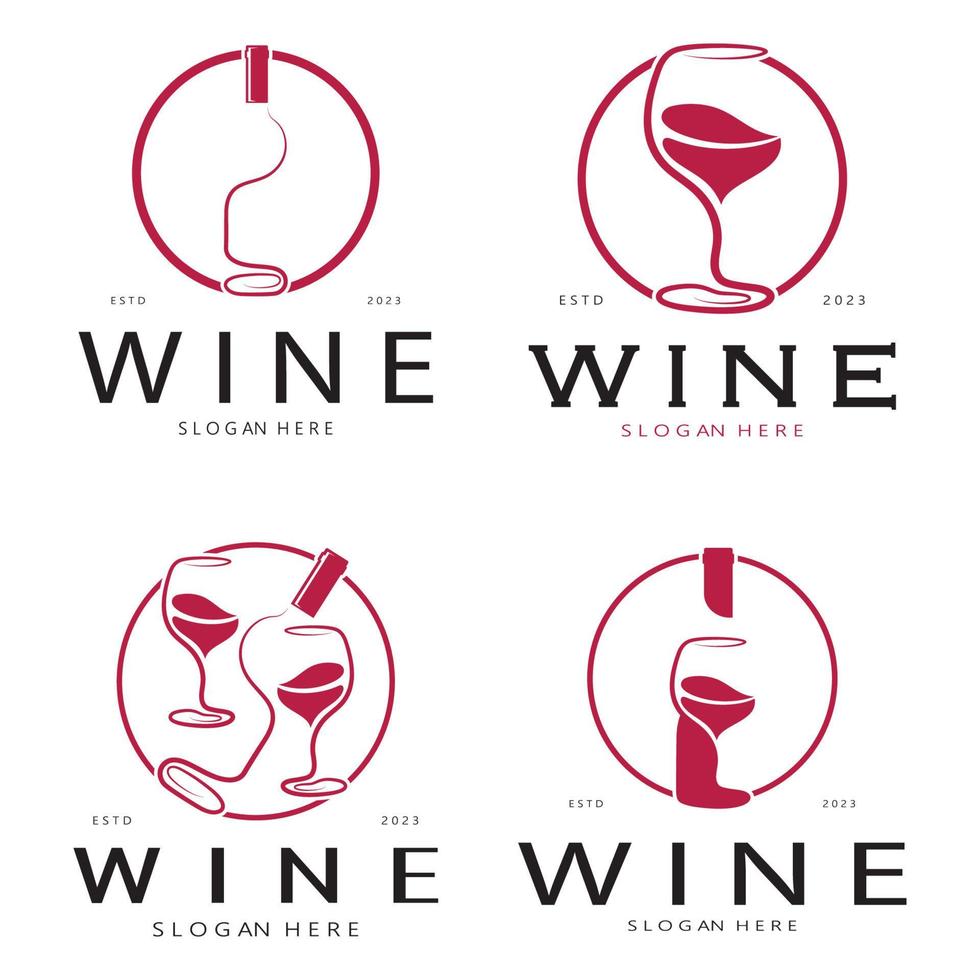Wine logo design template.vector illustration of icon-vector vector