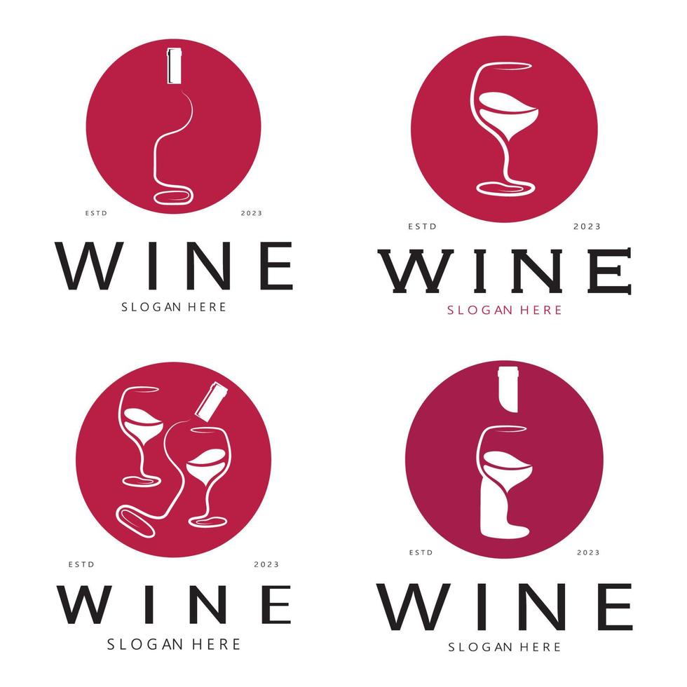 plantilla de diseño de logotipo de vino ilustración vectorial de icono-vector vector