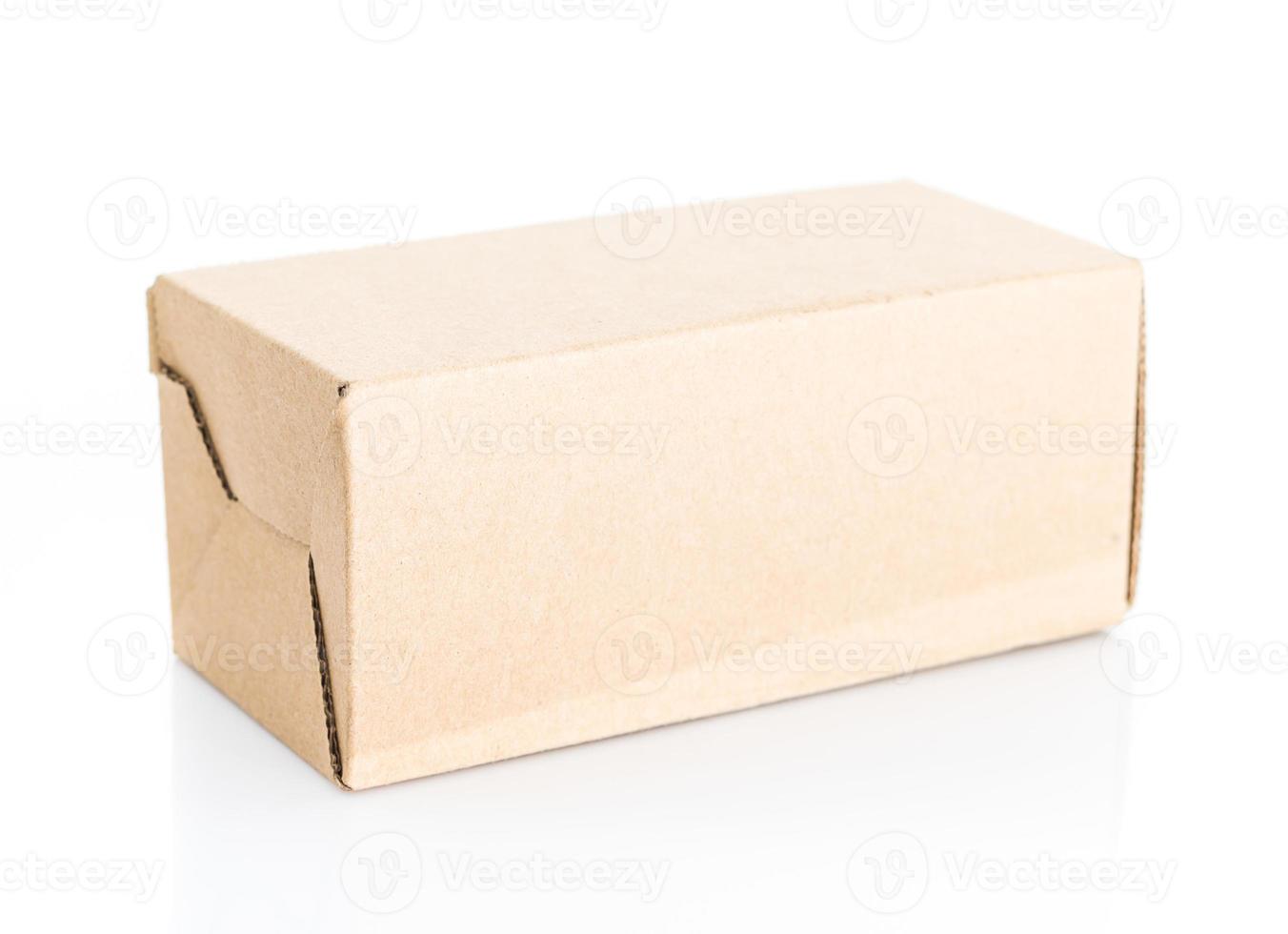 Brown box closed on  white background photo