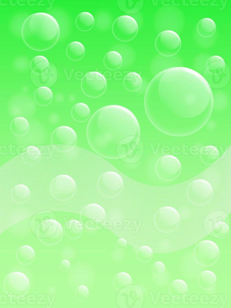 burbuja de aire sobre fondo verde foto
