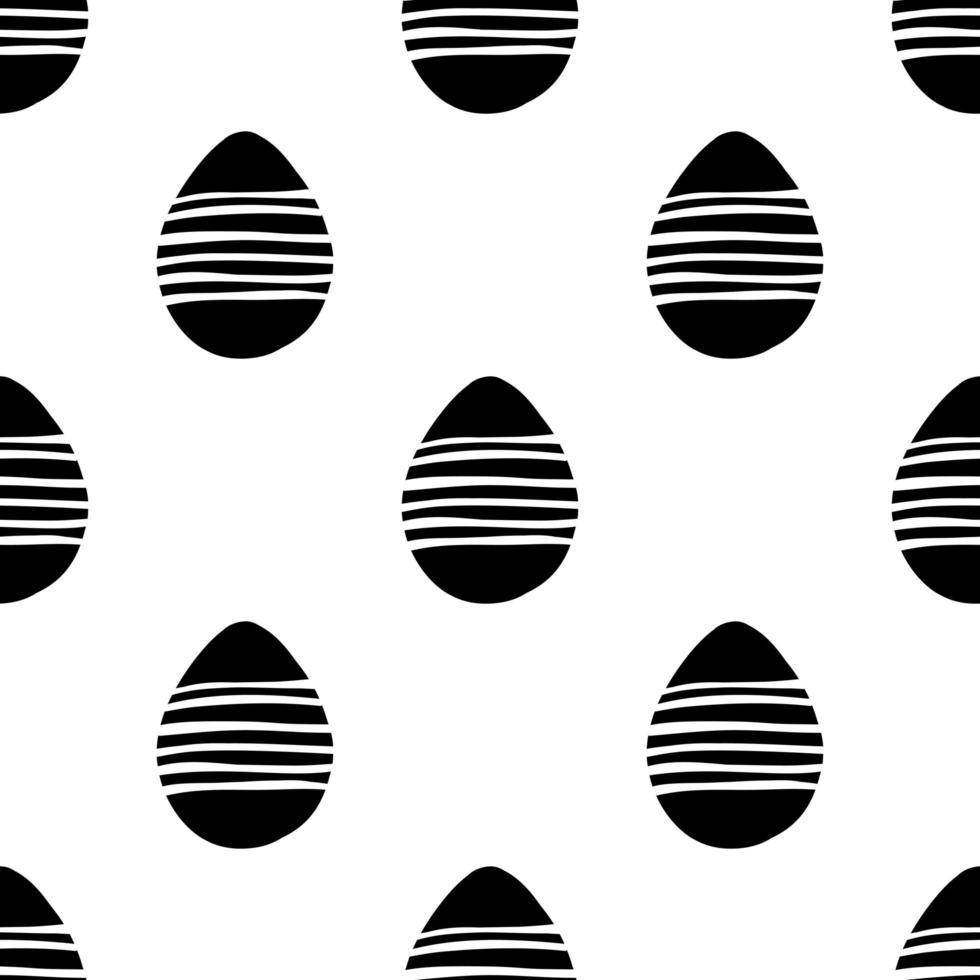 Seamless pattern made from hand drawn Easter eggs illustration. Isolated on white background. vector