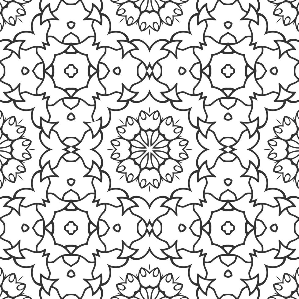 vector coloring geometric flower shapes and pattern background