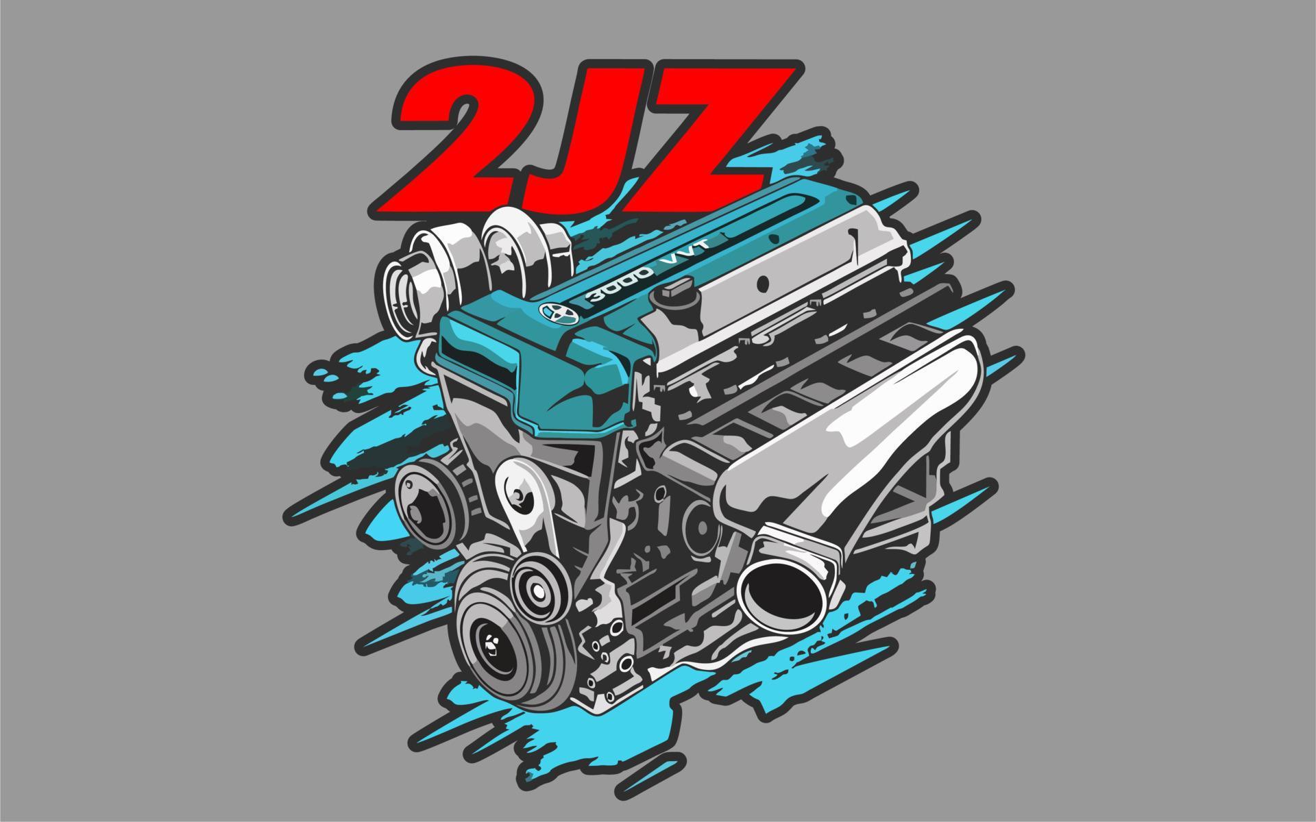 2Jz GTE engine, Toyota Supra 2JZ Engine bay 3000 TWS modified 22444955
