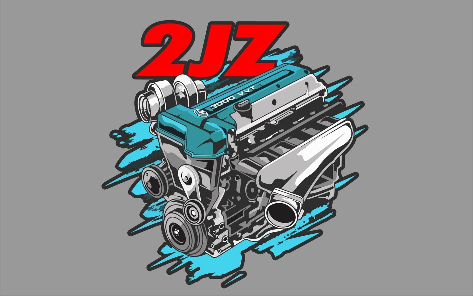 2Jz GTE engine, Toyota Supra 2JZ Engine bay 3000 TWS modified vector