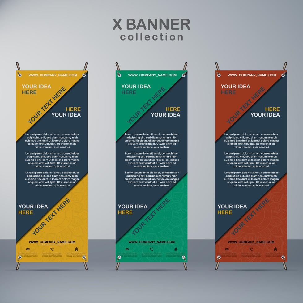 business x banner with mandala template vector