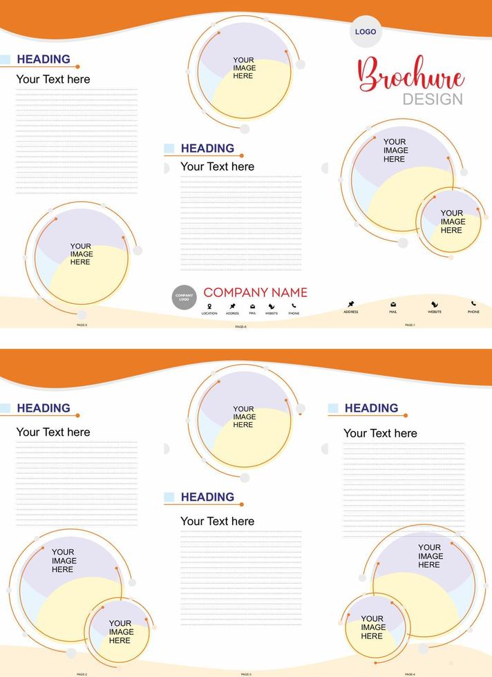 Brochure Folding Design, Cover Design, Flyer 3 folding vector