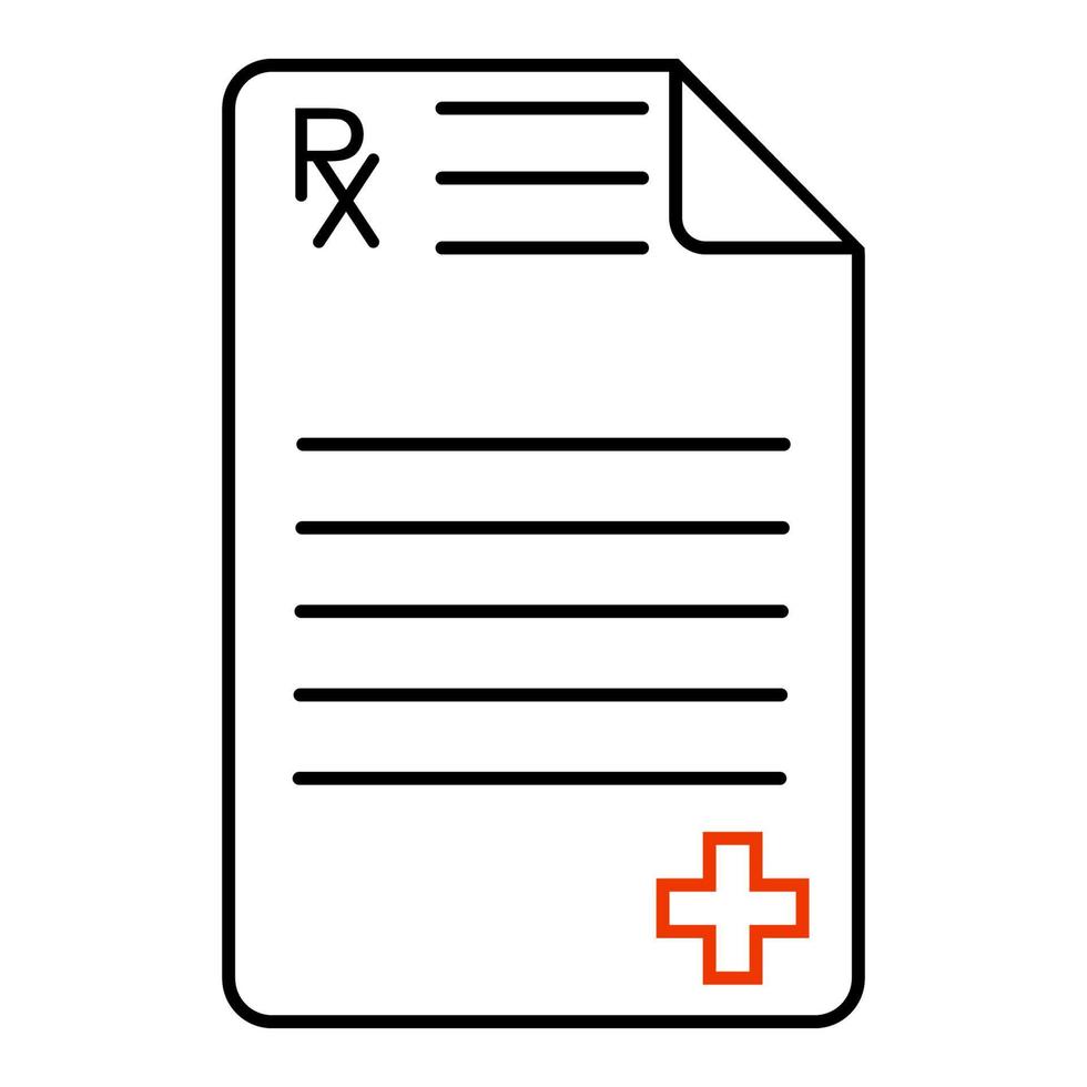 Prescription pad rx medical, drug prescription note, treatment document medicine vector