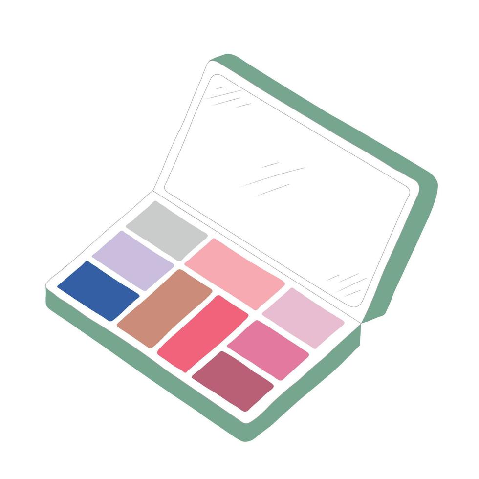 Eyeshadow icon vector in isometric style on a white background. Make up icon in color. Vector illustration make up item.