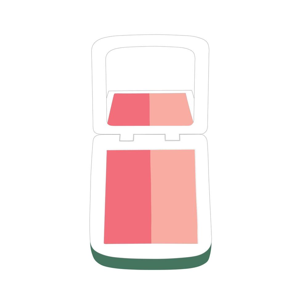 Blusher icon vector in isometric style on a white background. Vector illustration make up item.